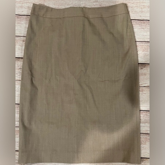 Banana Republic Wool Blend Tan Stretch Pencil Skirt Size 2 - Picture 1 of 6
